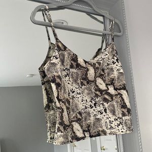 Pacsun cowl neck snakeskin top